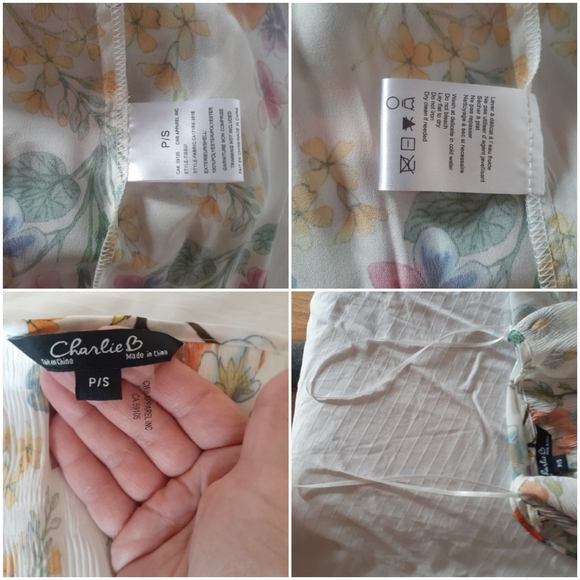 Charlie B New Beautiful Flowy Flower Blouse Tunic - Picture 5 of 16